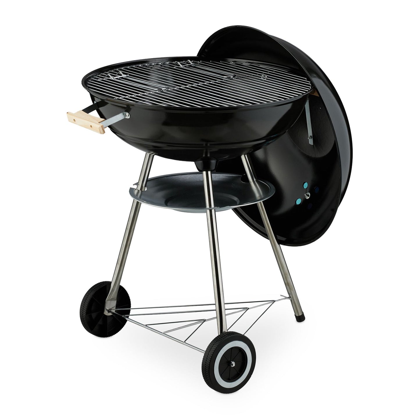 Portable Kettle BBQ Grill with Lid and Wheels