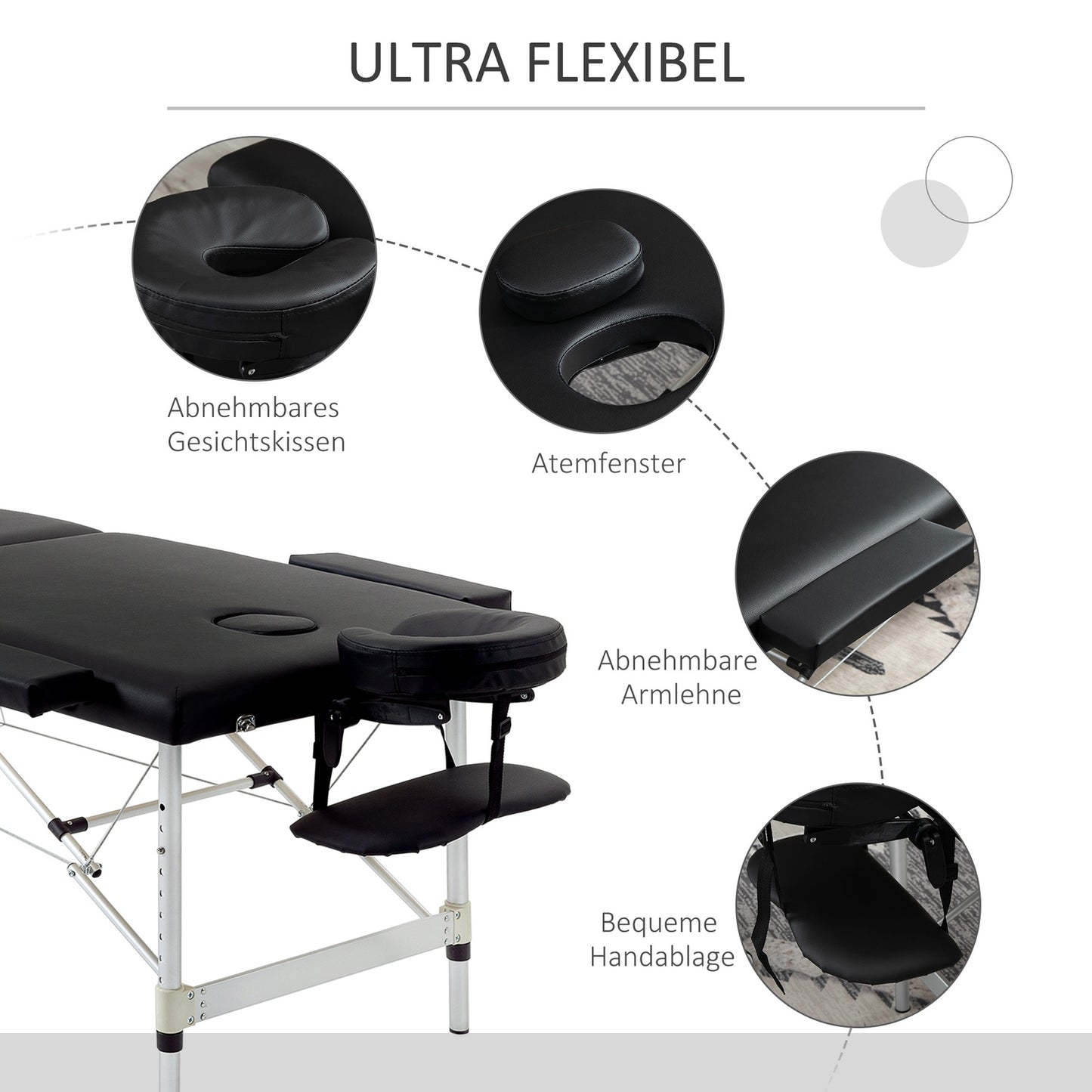 Portable Massage Table with Carry Bag, Adjustable Height
