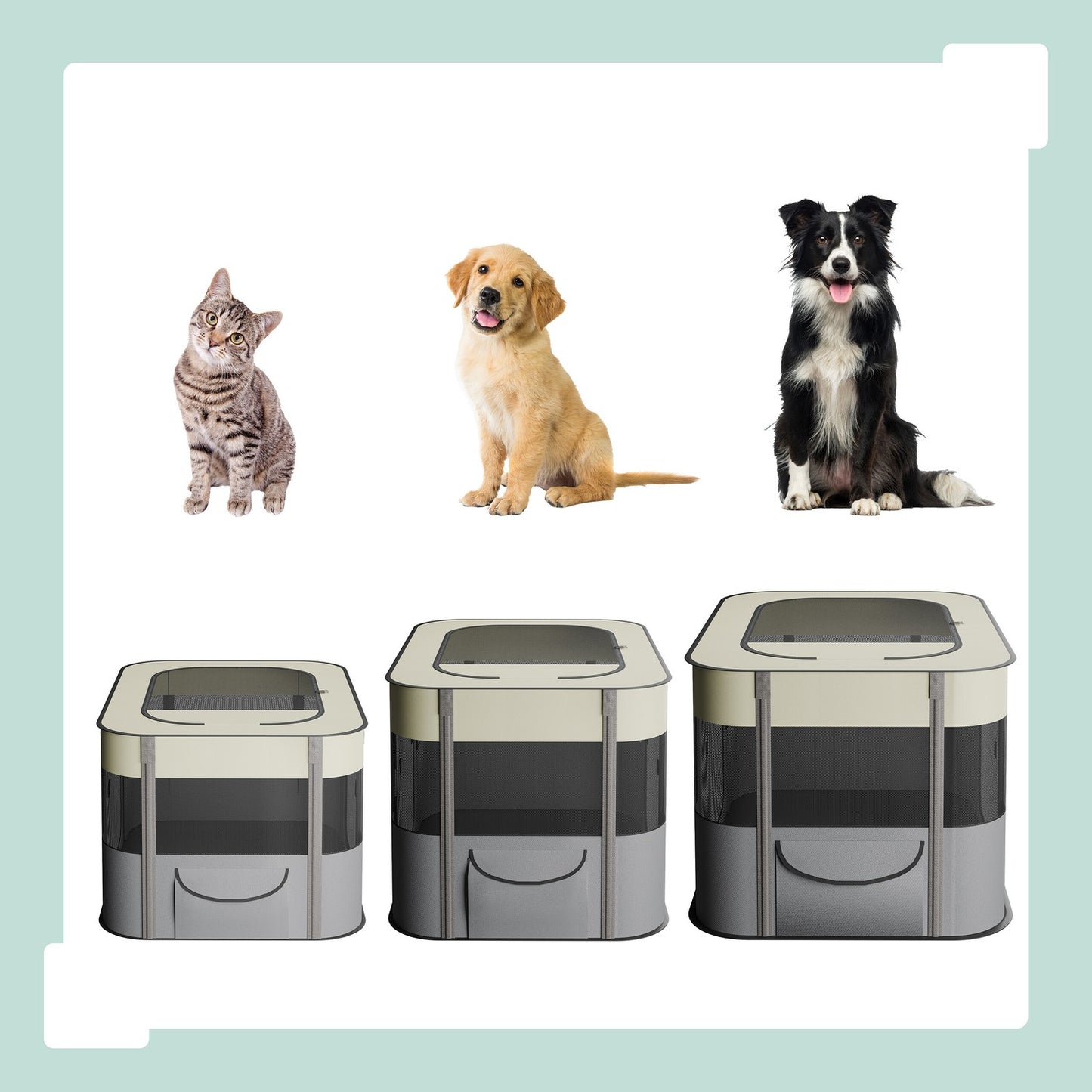 Portable Pet Playpen for Cats & Dogs, Indoor/Outdoor Use