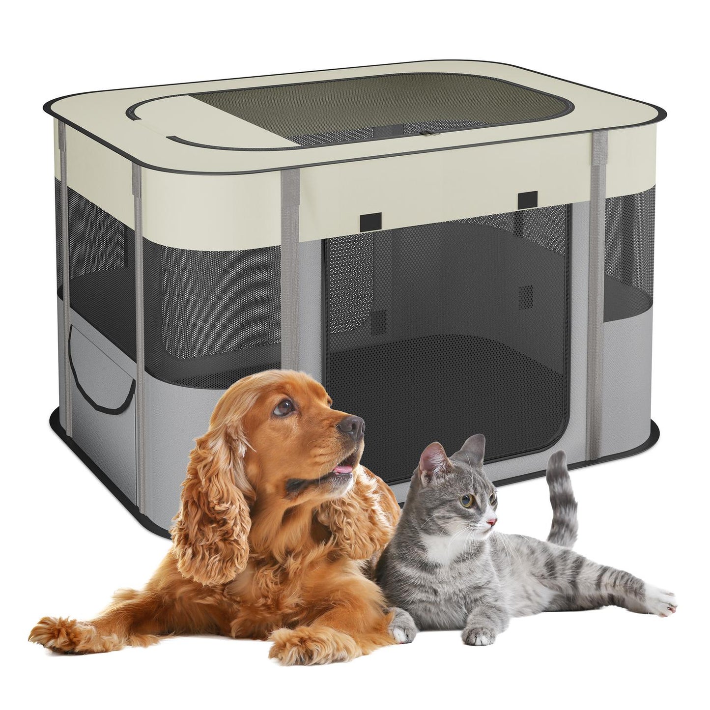 Portable Pet Playpen for Cats & Dogs, Indoor/Outdoor Use
