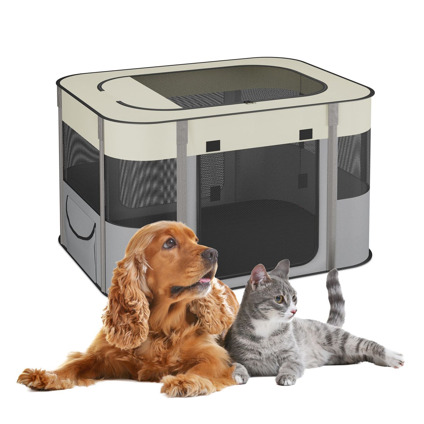 Portable Pet Playpen for Cats & Dogs, Indoor/Outdoor Use