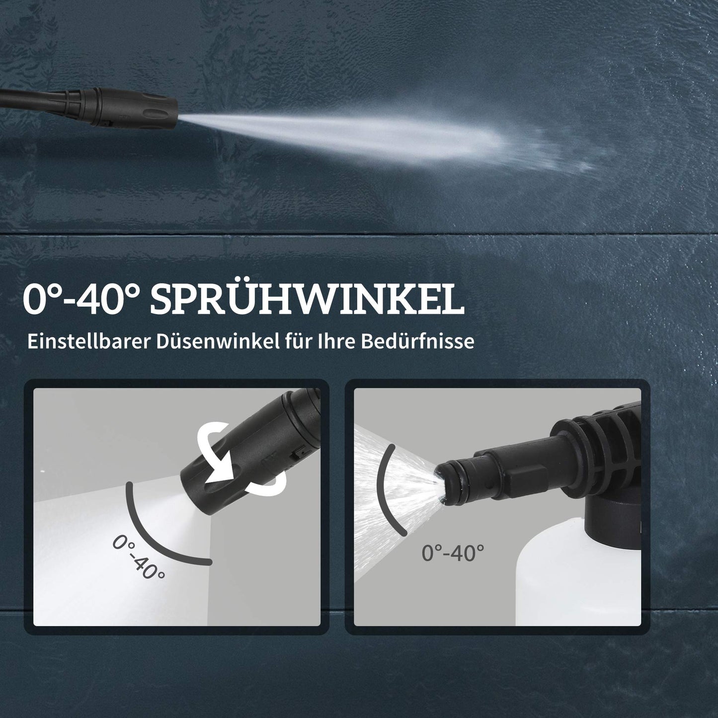 Portable Pressure Washer, 1800W, 135 Bar, Adjustable Nozzle