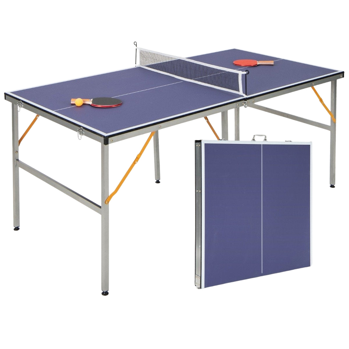 Portable Table Tennis Table Set with Net & 2 Rackets & 3 Balls Mini Table Tennis Table