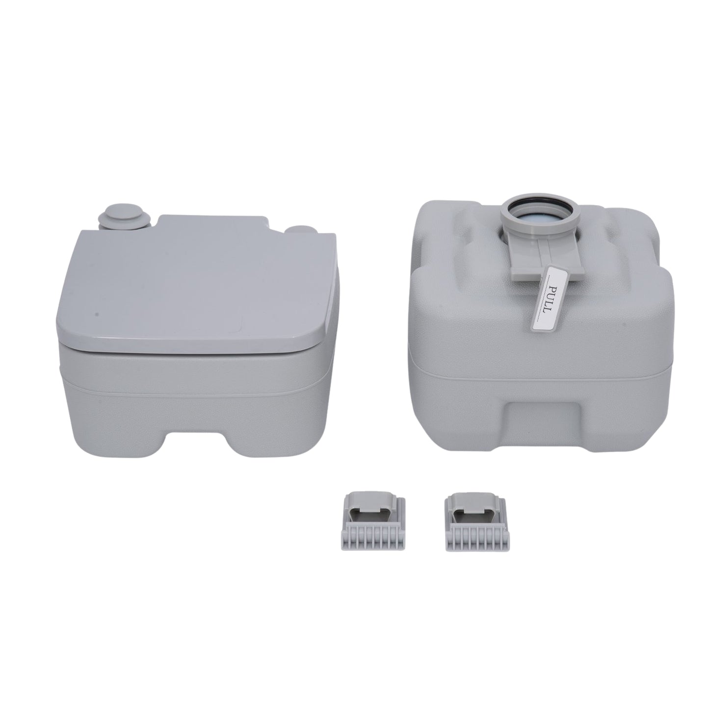 Portable camping toilet with chemical function