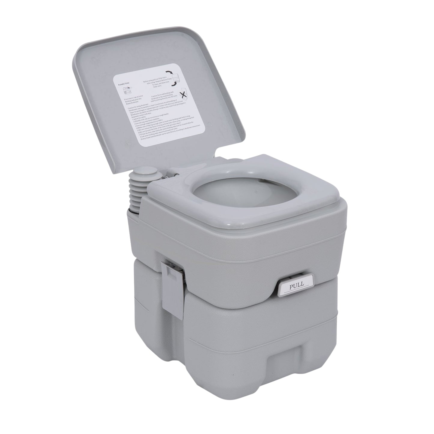 Portable camping toilet with chemical function