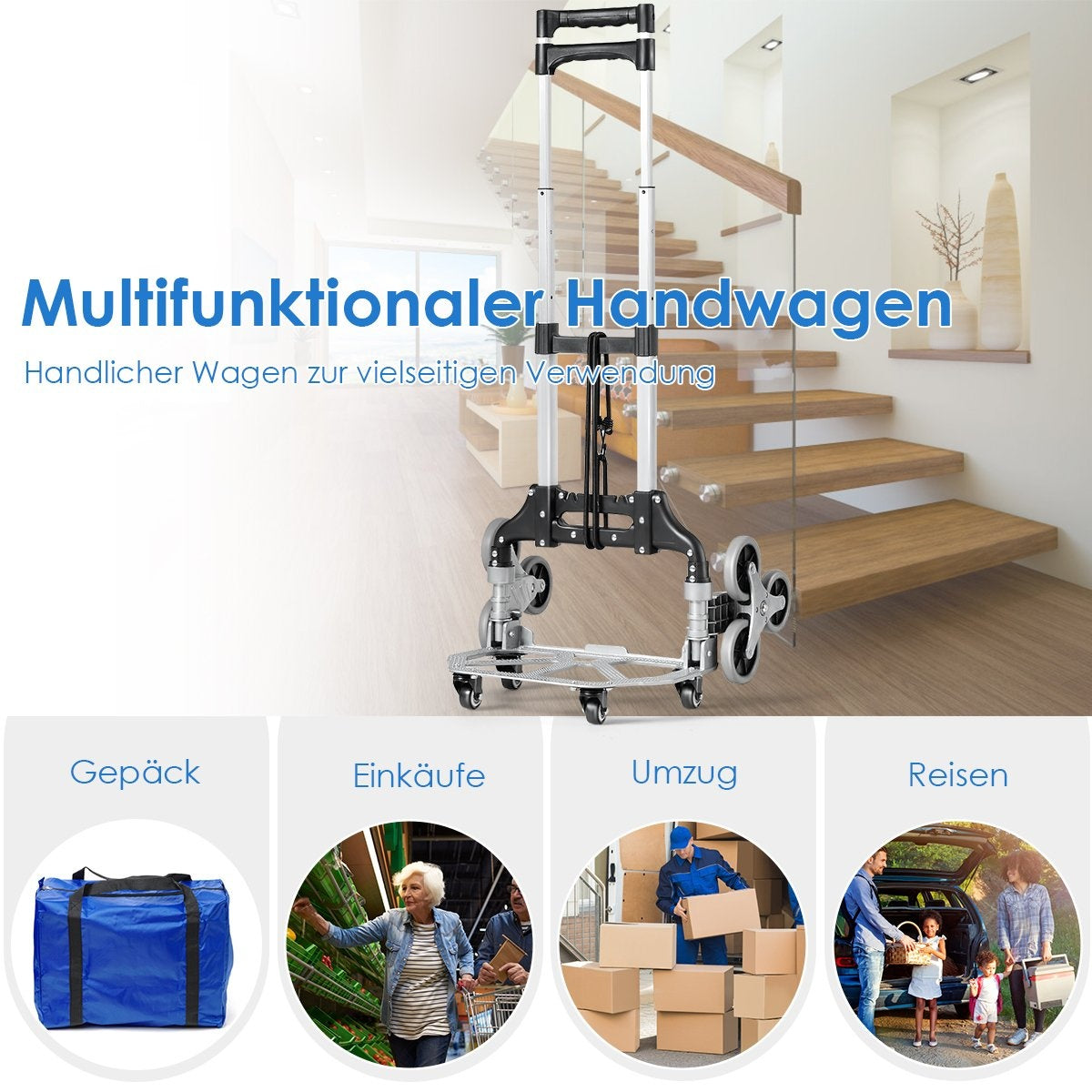 Portable foldable hand truck hand truck transport truck sack truck black + silver