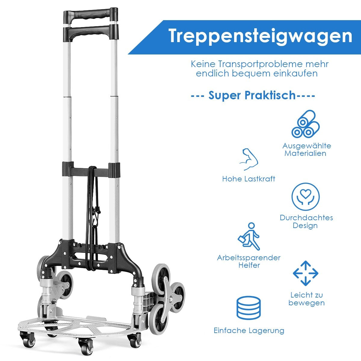 Portable foldable hand truck hand truck transport truck sack truck black + silver