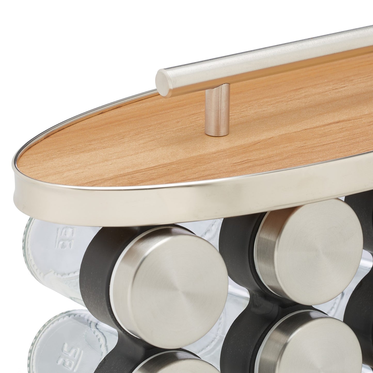 Portable spice rack with 16 jars