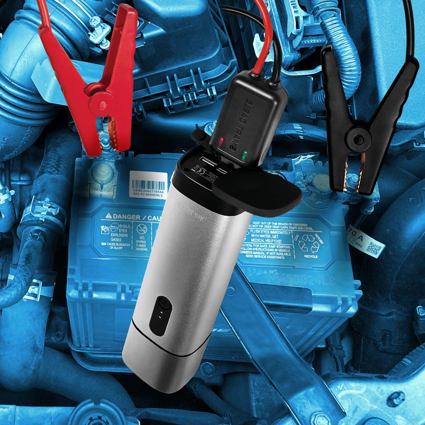 Portable starting aid for cars Starting current 300A
