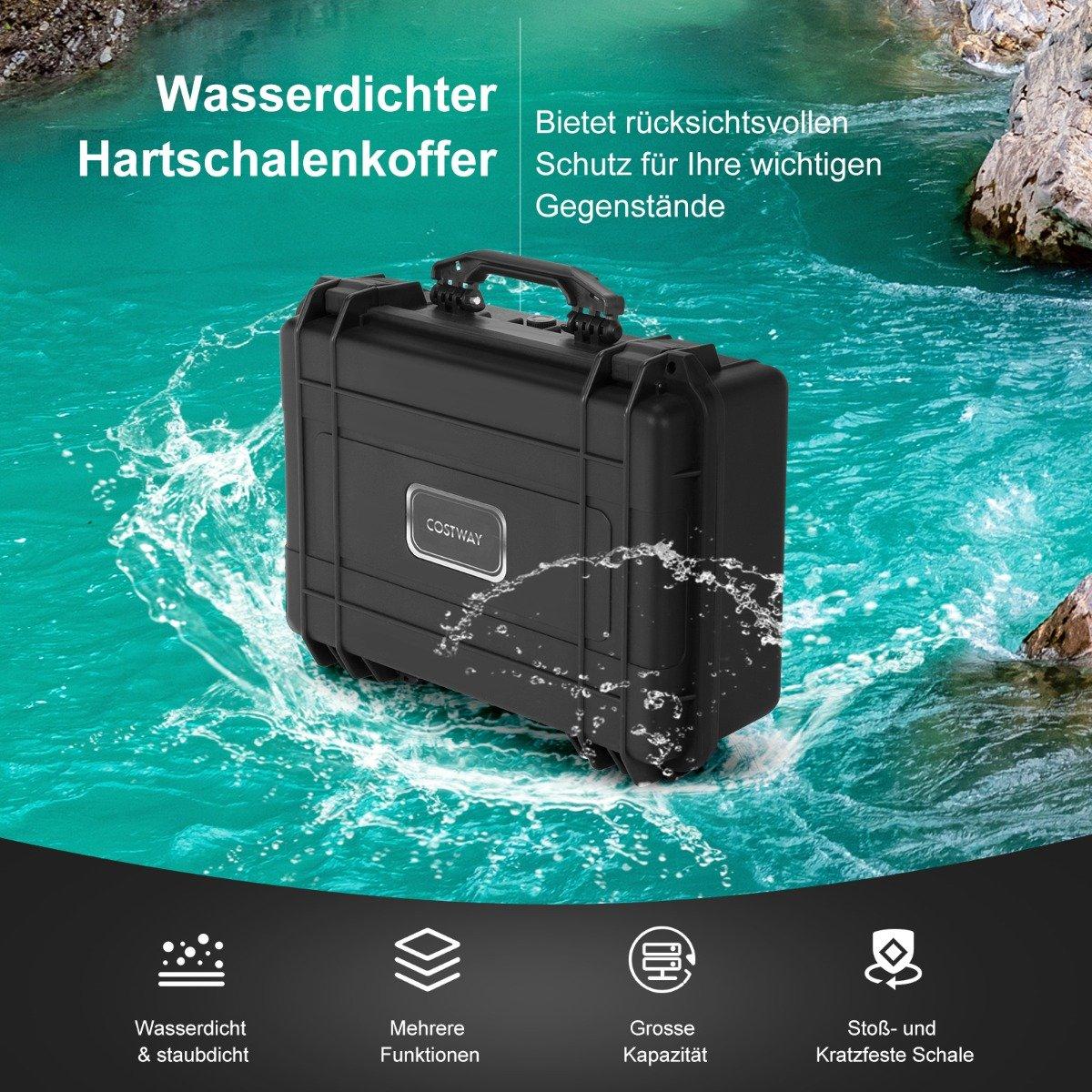Portable waterproof hard case with adjustable foam insert 56 x 44 x 22 cm