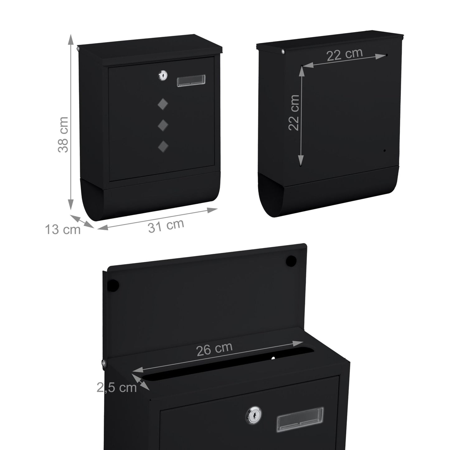 Postbox with Newspaper Holder – Minimalist Metal Design