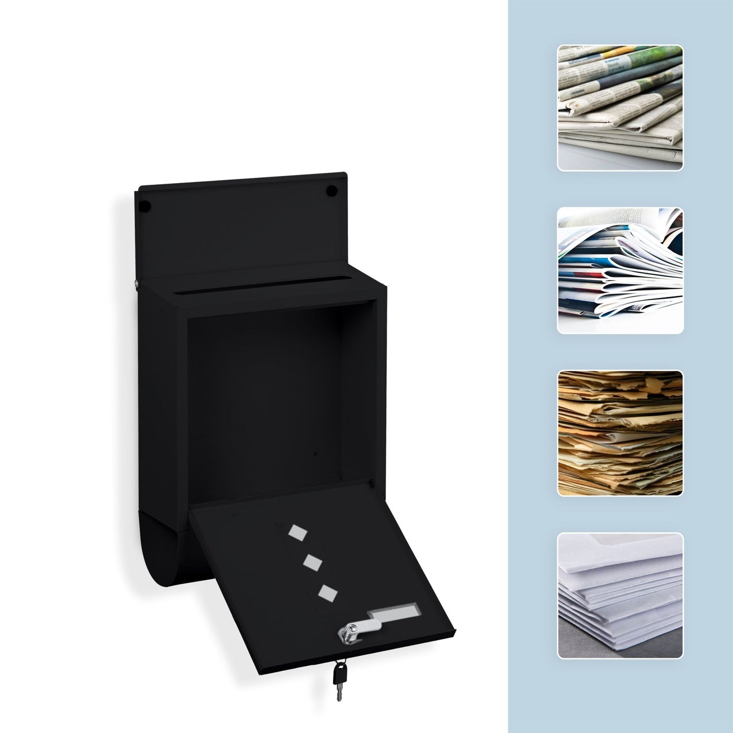 Postbox with Newspaper Holder – Minimalist Metal Design