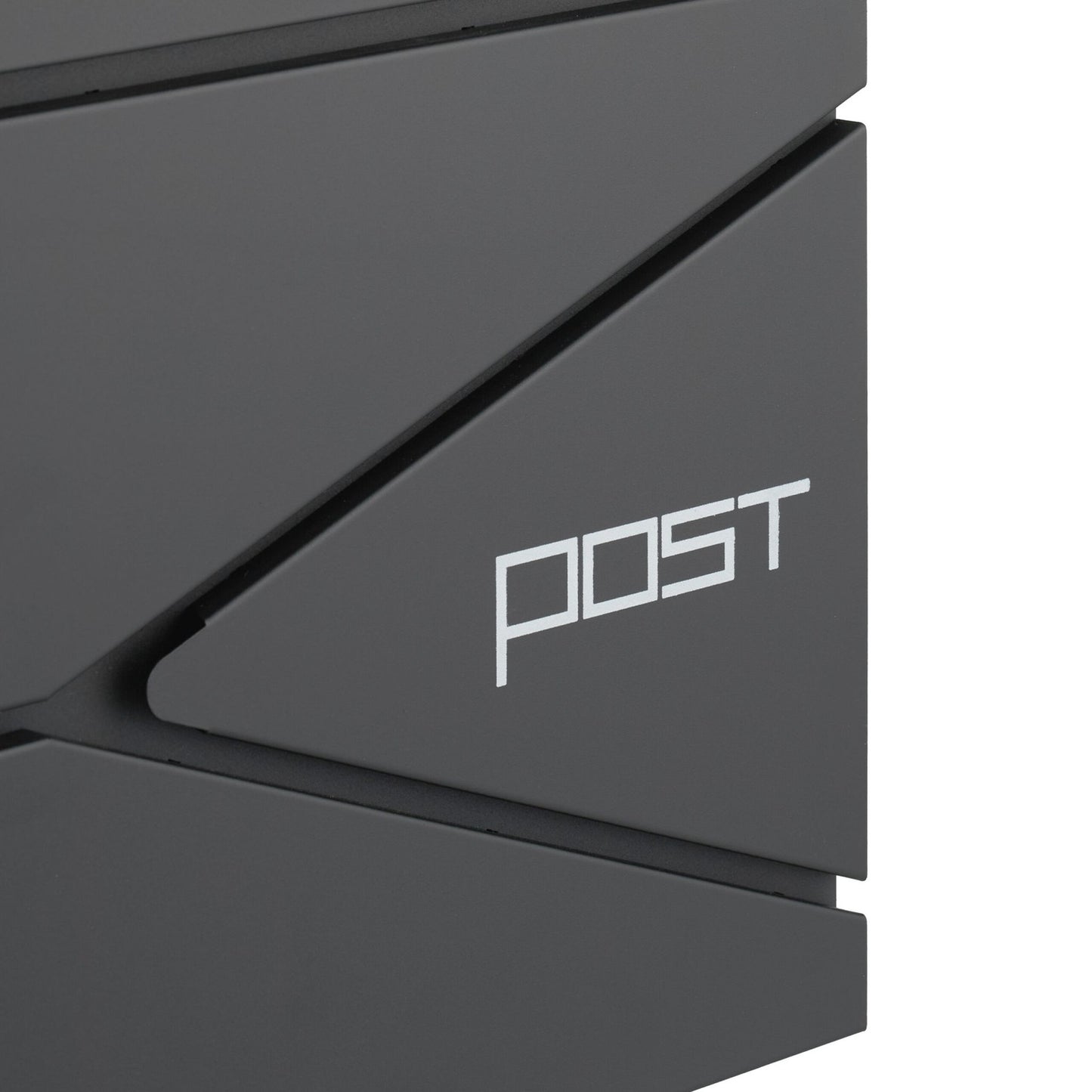 Postbox with Newspaper Slot – Matte Black Steel