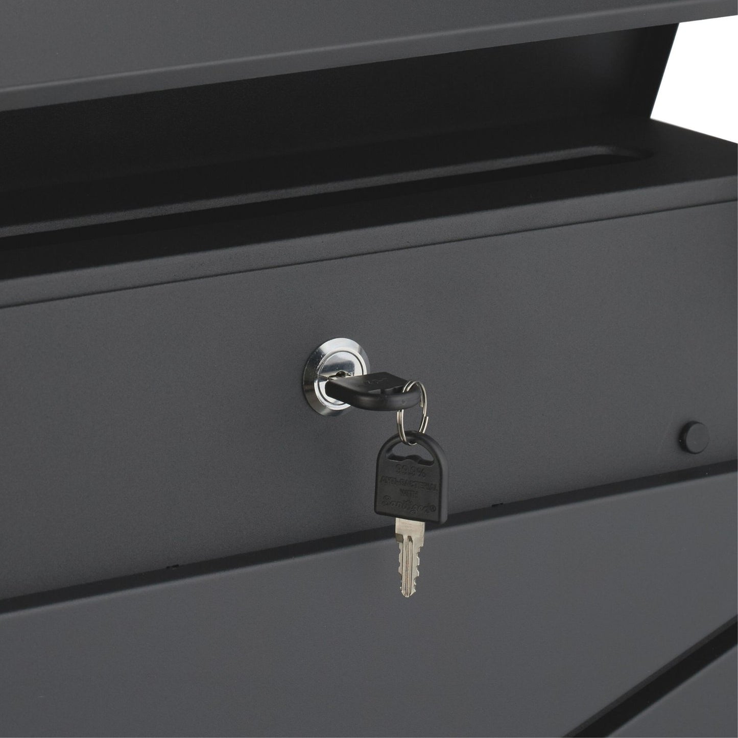 Postbox with Newspaper Slot – Matte Black Steel