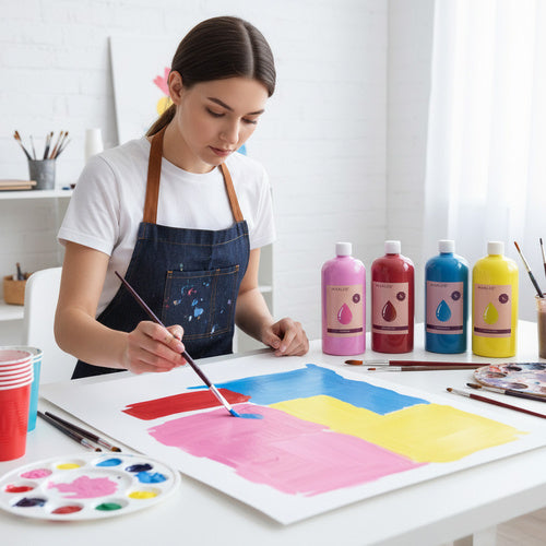 Poster Paint Set, 12 Colors, 1L Each