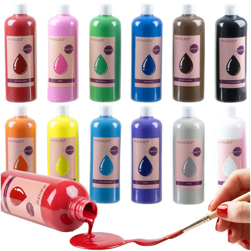 Poster Paint Set – 12 Colors, 500ml Each