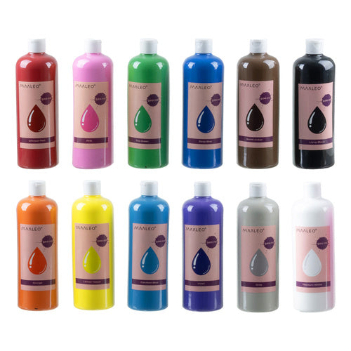 Poster Paint Set – 12 Colors, 500ml Each