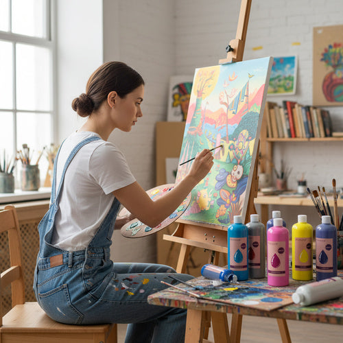 Poster Paint Set – 12 Colors, 500ml Each