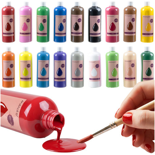 Poster Paint Set, 18 Colors, 500ml Each