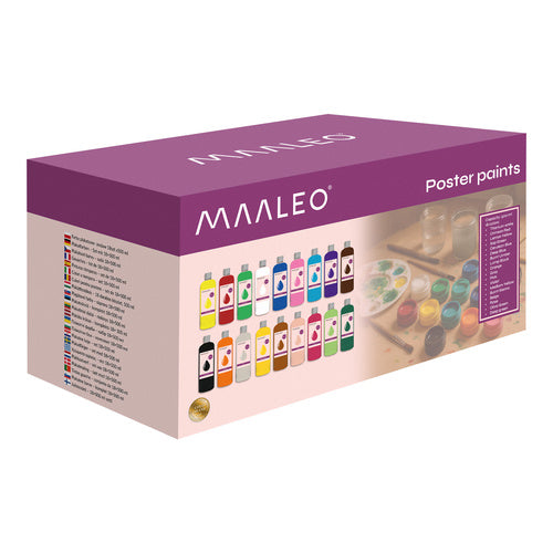 Poster Paint Set, 18 Colors, 500ml Each