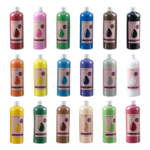 Poster Paint Set, 18 Colors, 500ml Each