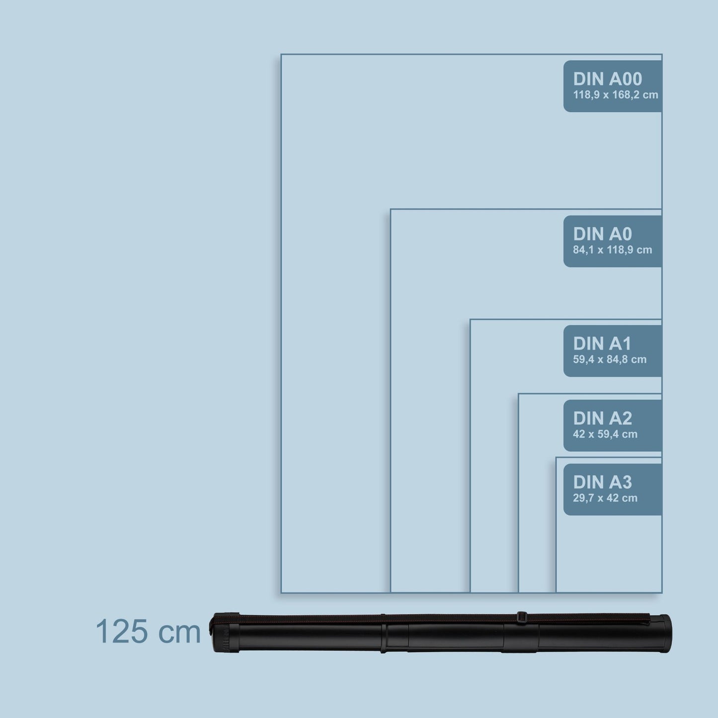 Poster Tube with Telescopic Function, Black