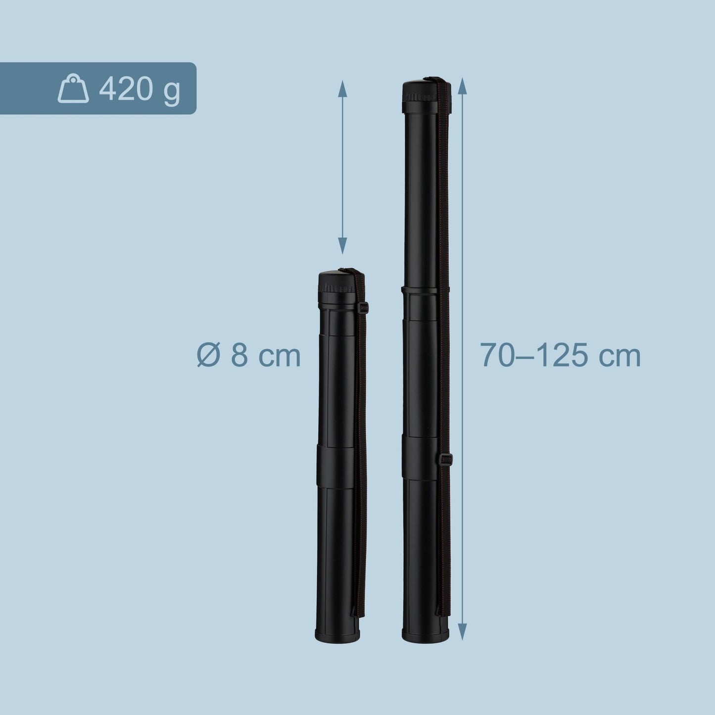 Poster Tube with Telescopic Function, Black