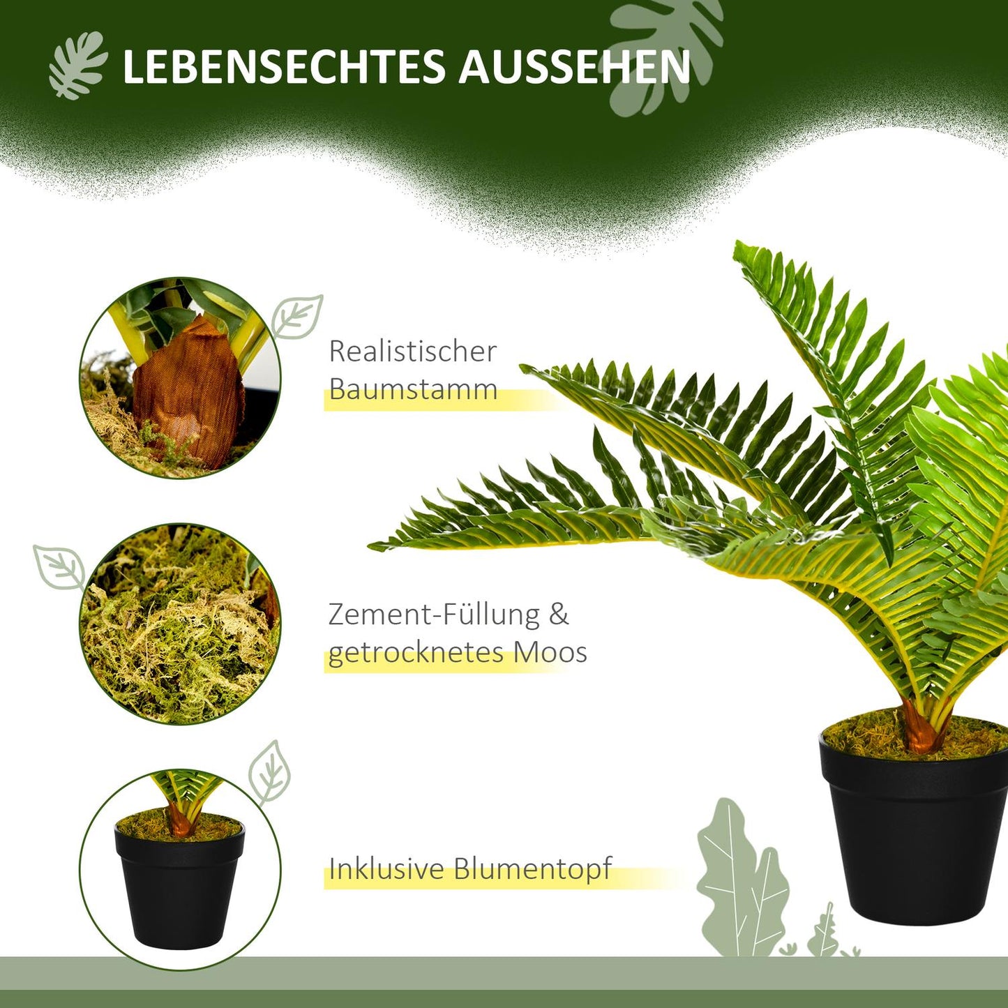 50 cm indoor pot plant - perfect for living room and bedroom
