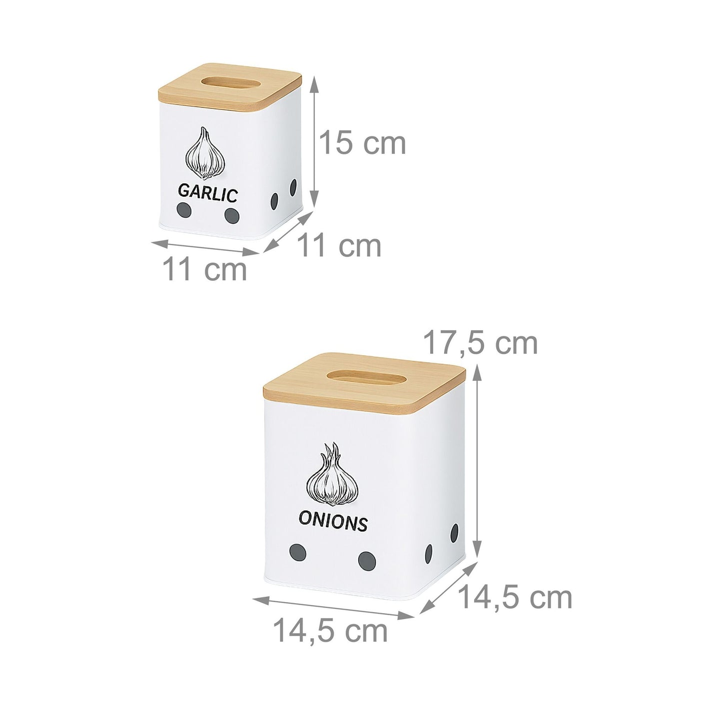 Potato, Onion, Garlic Storage Box Set – 3 Pieces