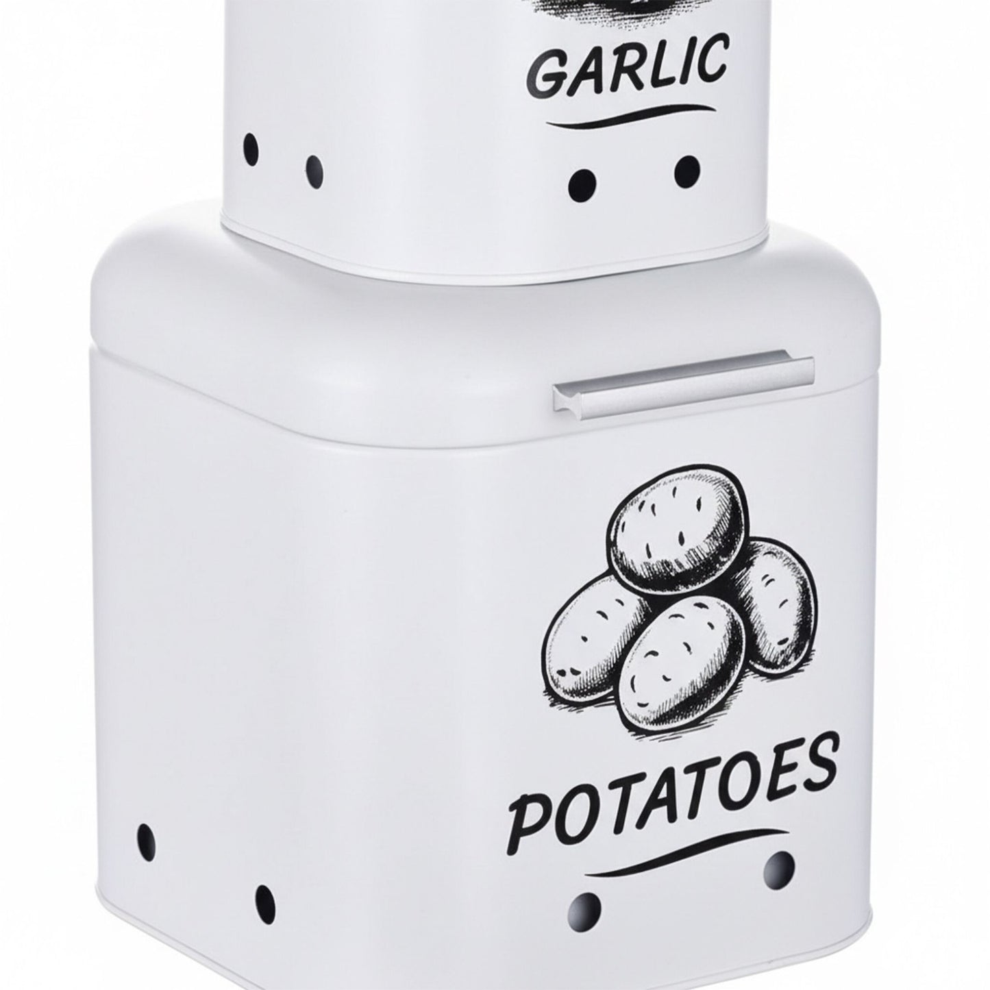 Potato, Onion, Garlic Storage Box Set with Ventilation