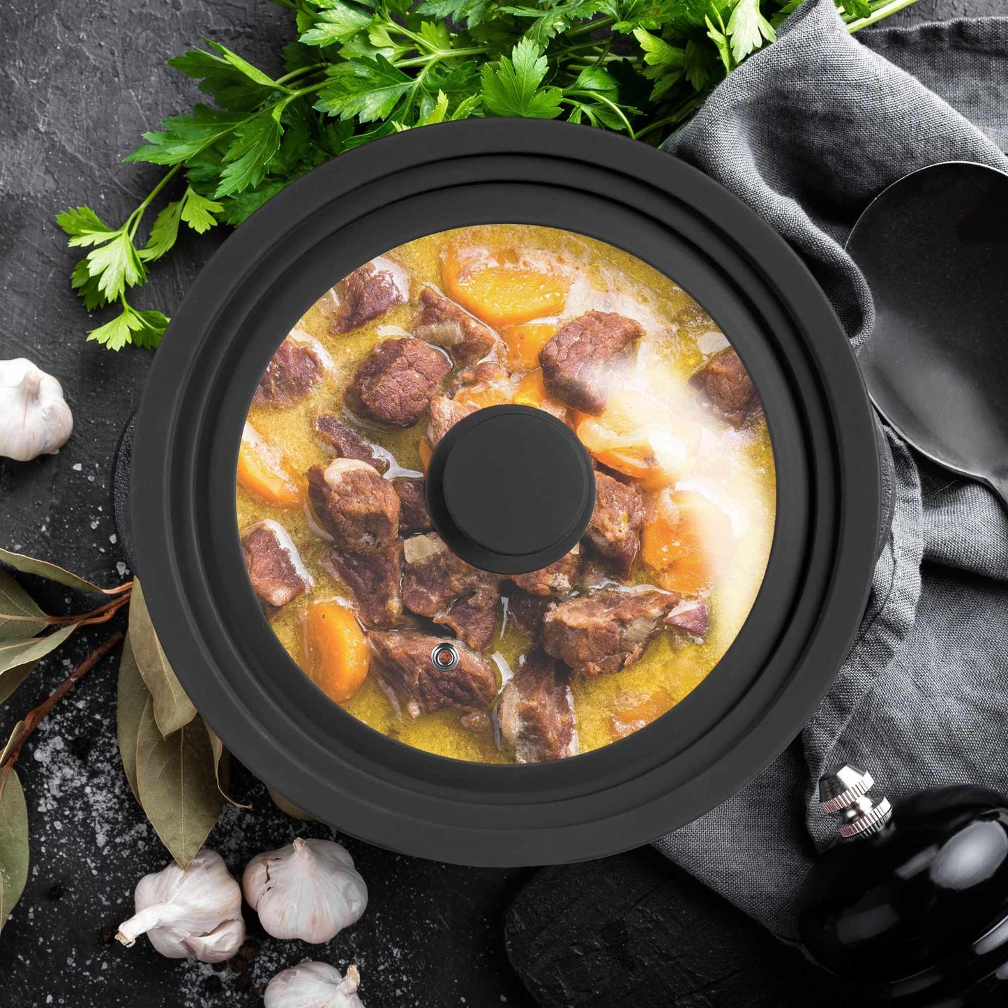 Pot lid 20-24 cm with silicone edge