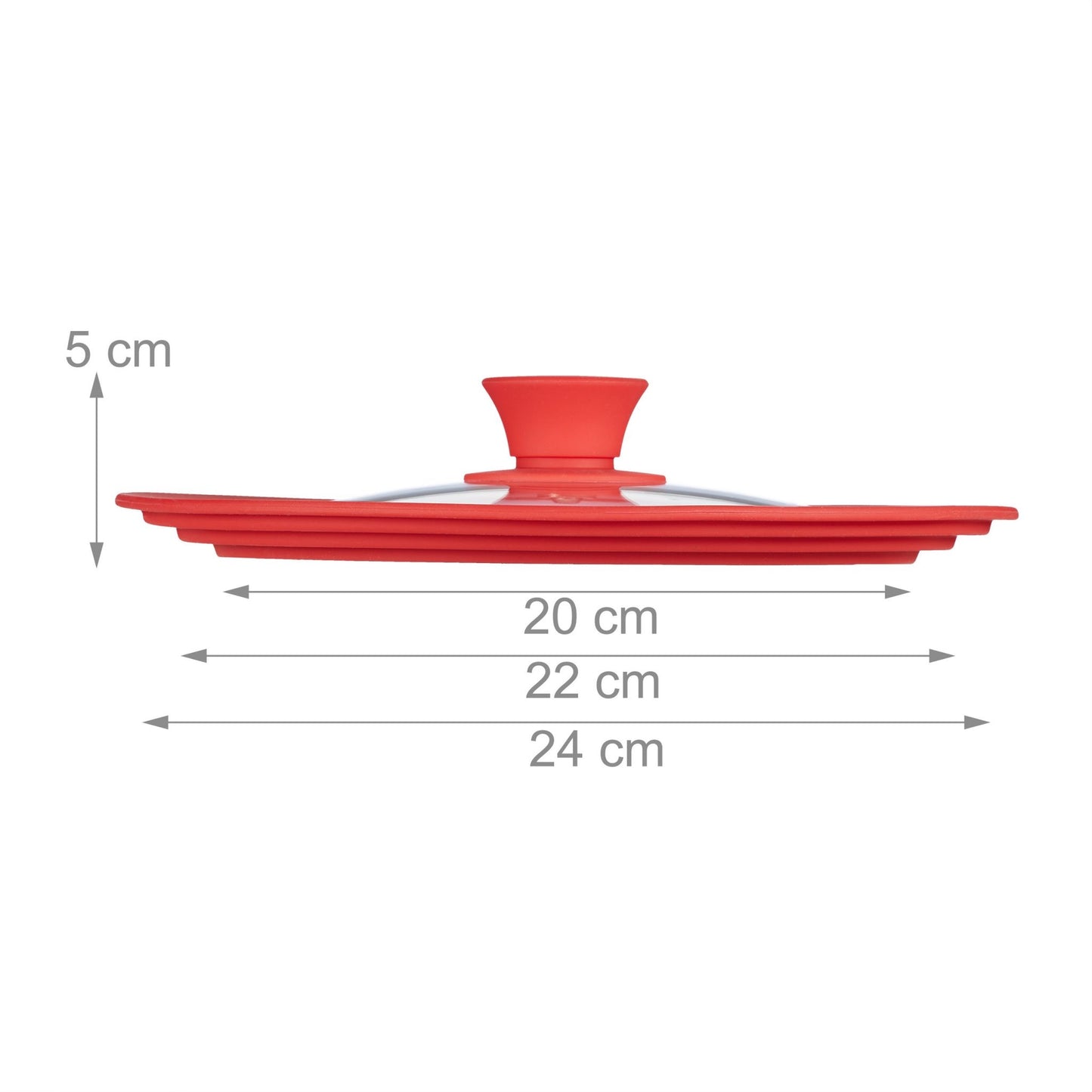 Pot lid 20-24 cm with silicone edge