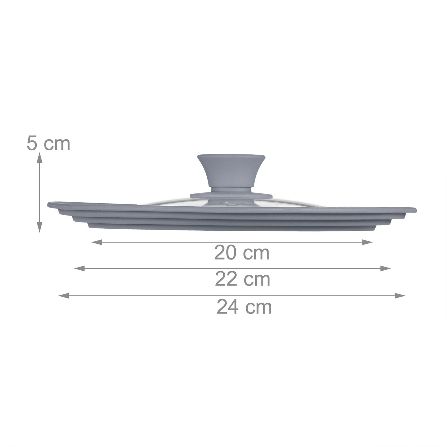Pot lid 20-24 cm with silicone edge