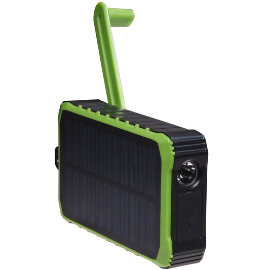 PowerBank 10,000 mAh Solar Cell Crank Black/Green