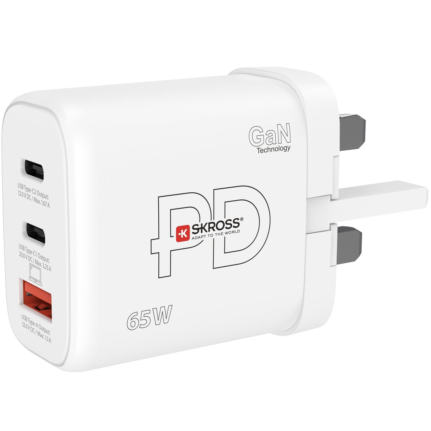 Power Charger UK etc. 2xUSB-C PD + 1xUSB-A GaN 65W