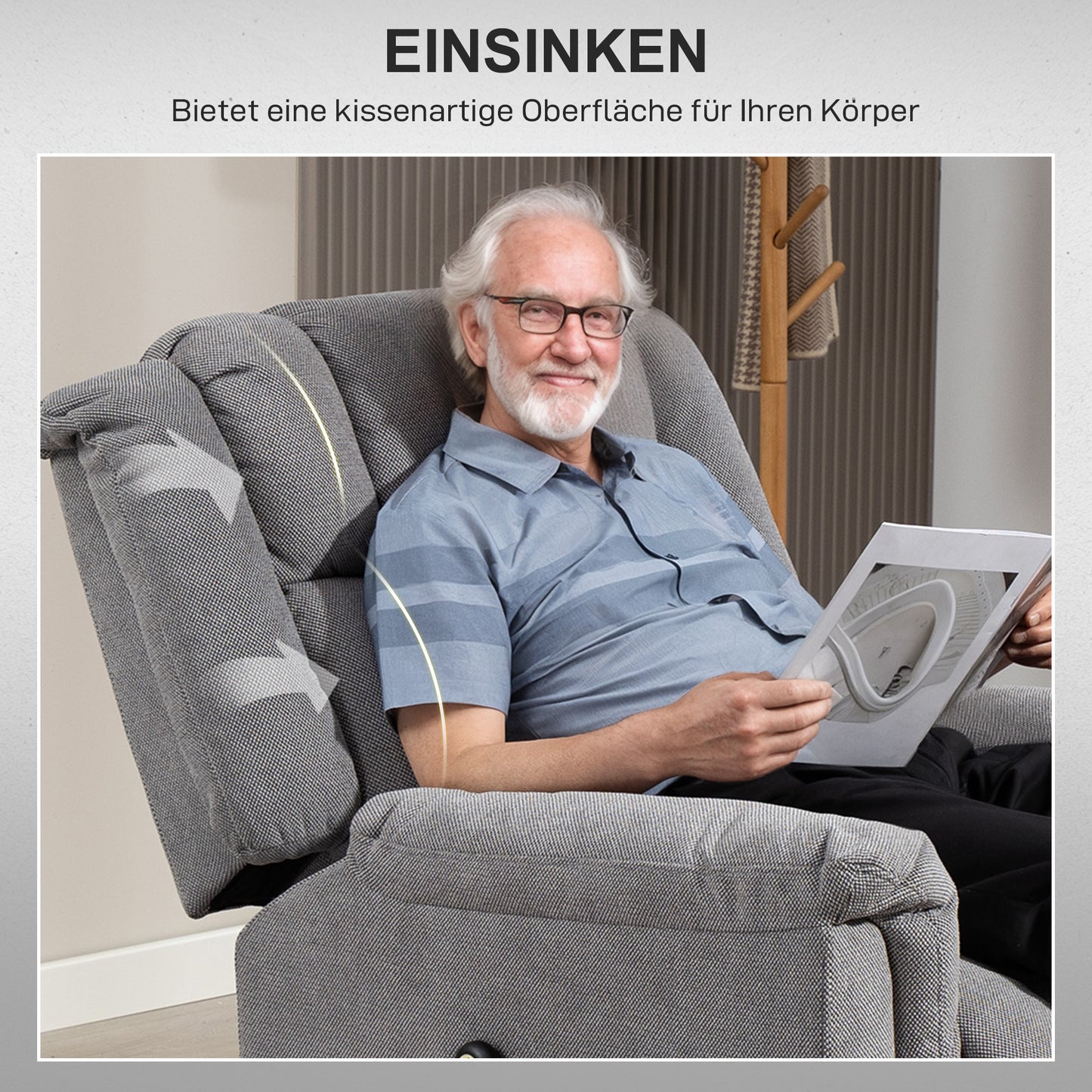 Power Lift Recliner Chair with Massage & Heat, Dark Grey