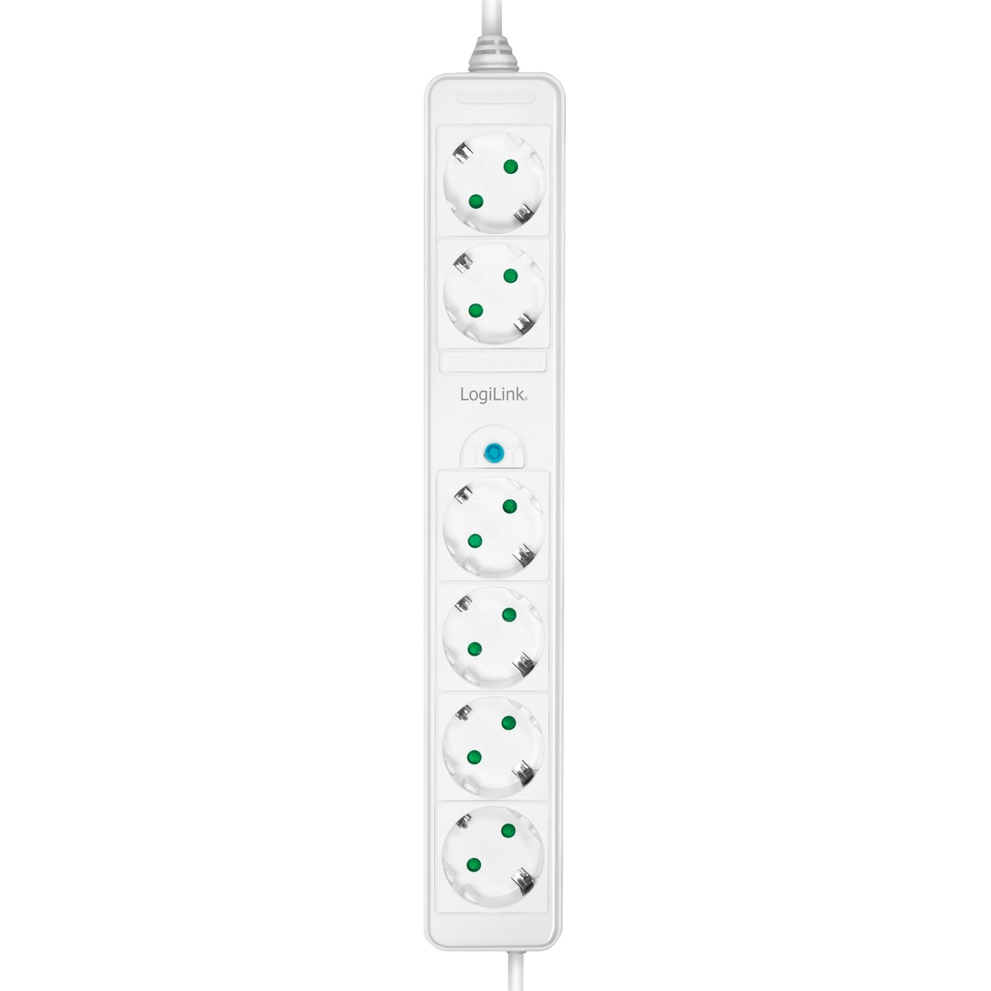 Power outlet 4+2-way with foot switch White