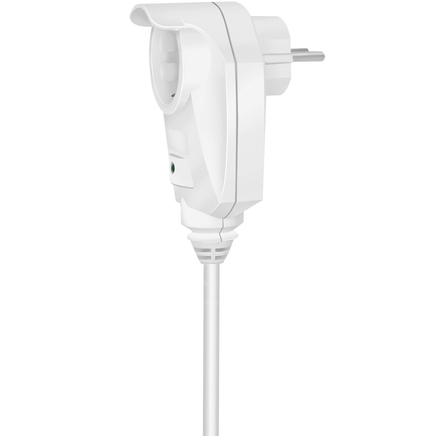 Power outlet 6-way + 1 through connector White