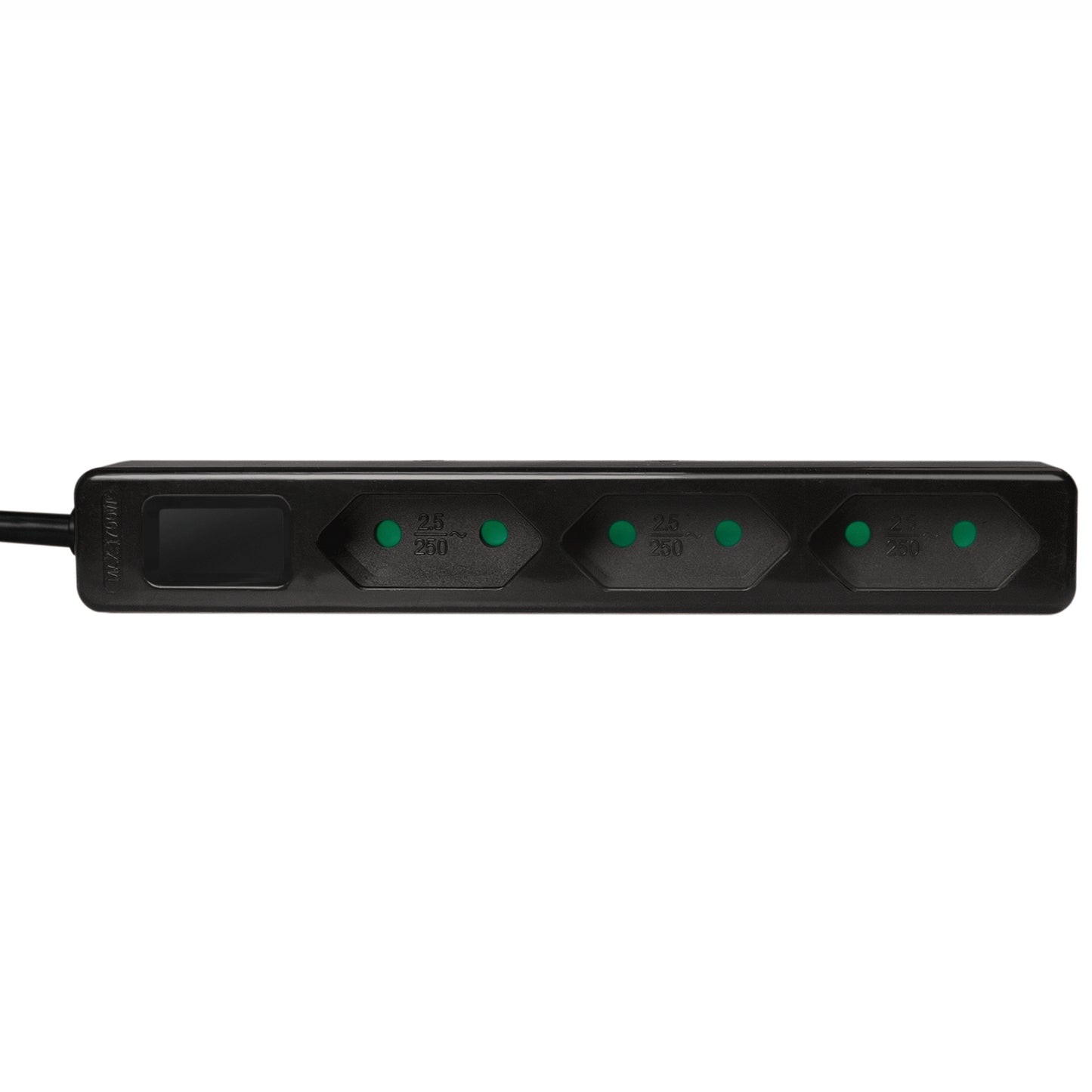 Power outlet Slim Euro 3-way 1.5m Black
