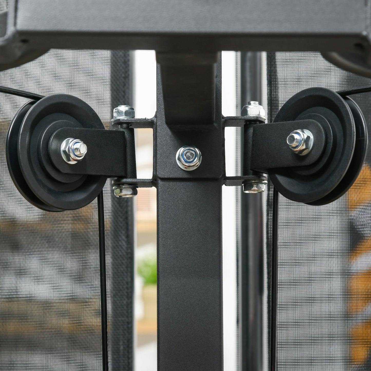 Multifunctional home gym station with weights, black
