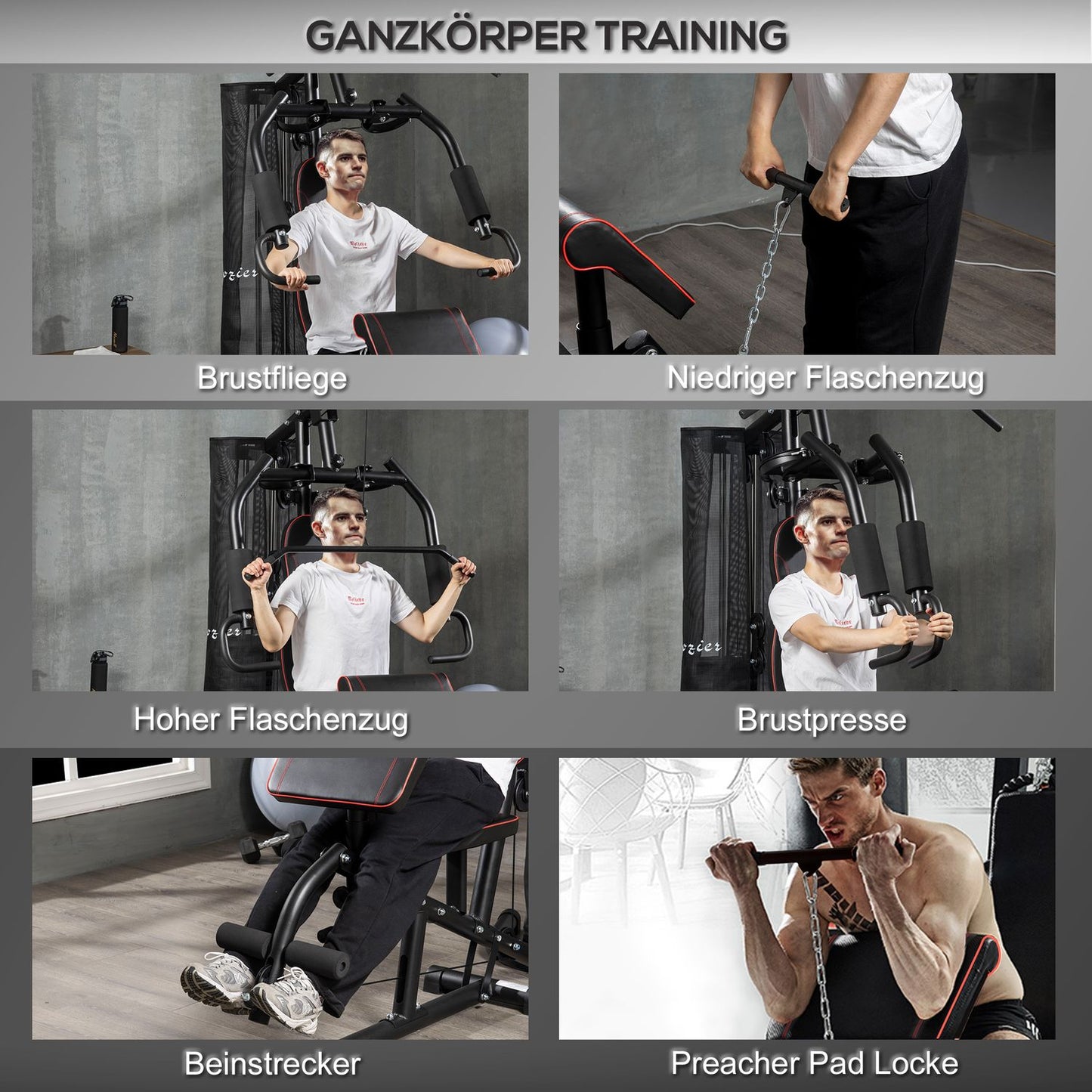 Home Gym Power Station – 45 kg weights, lat pull, bench