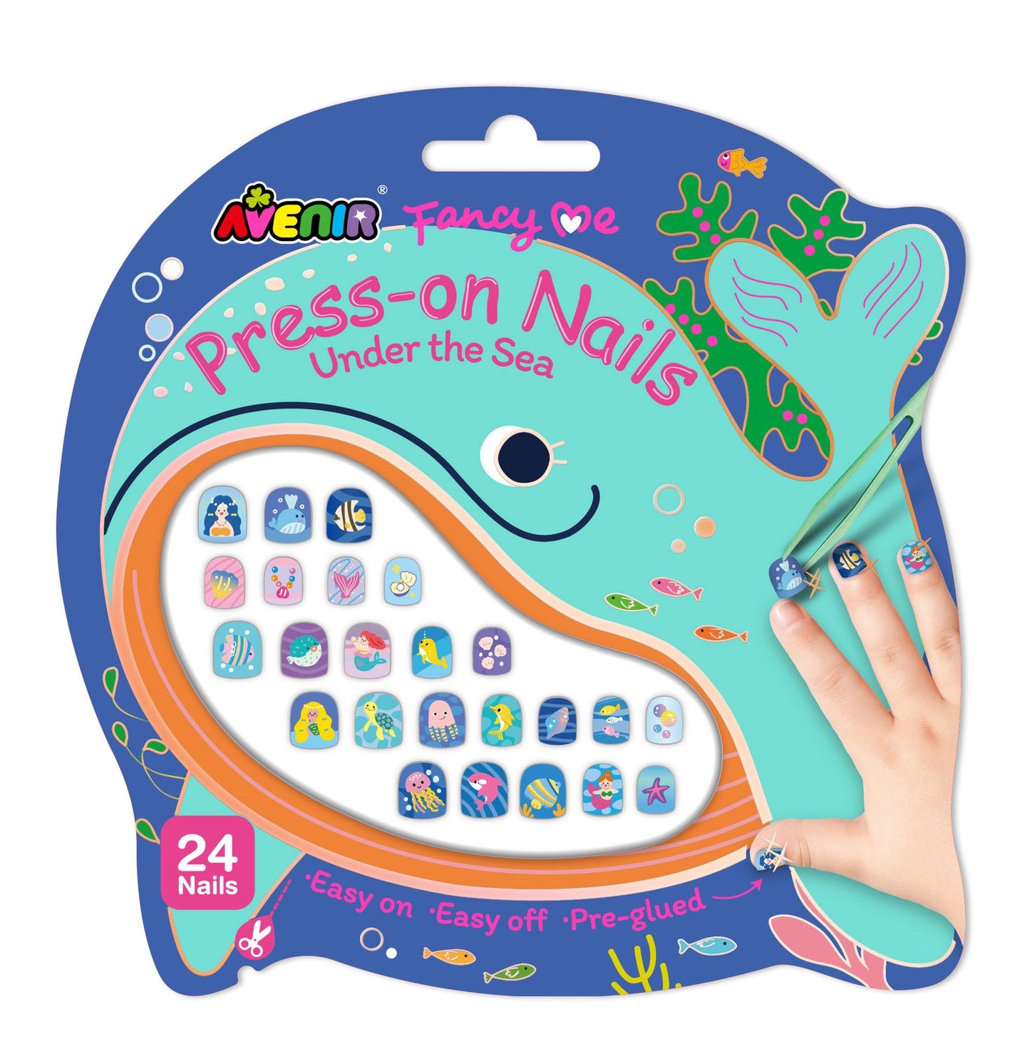 Press-On Nails, Under the Sea Design, Easy Application