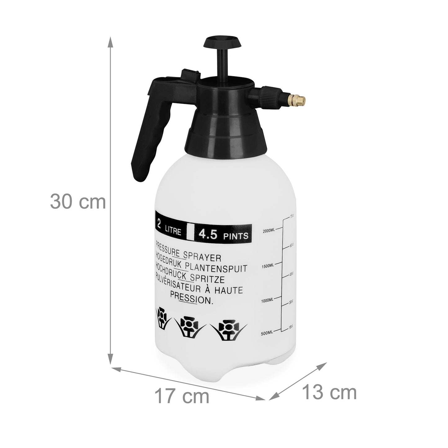Pressure sprayer 2 liters black