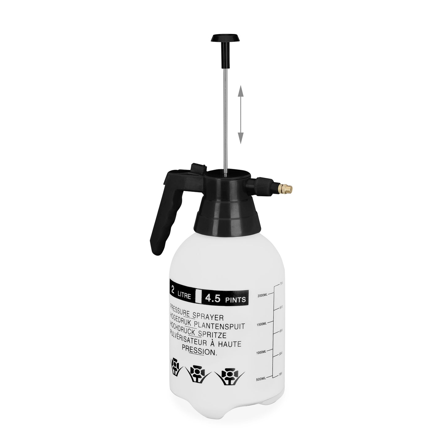 Pressure sprayer 2 liters black