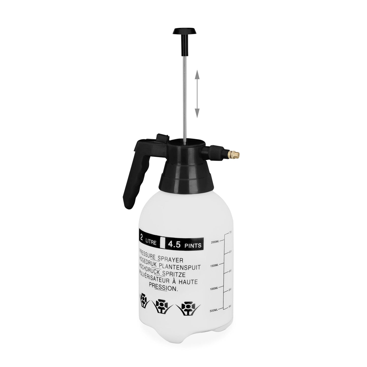 Pressure sprayer 2 liters black