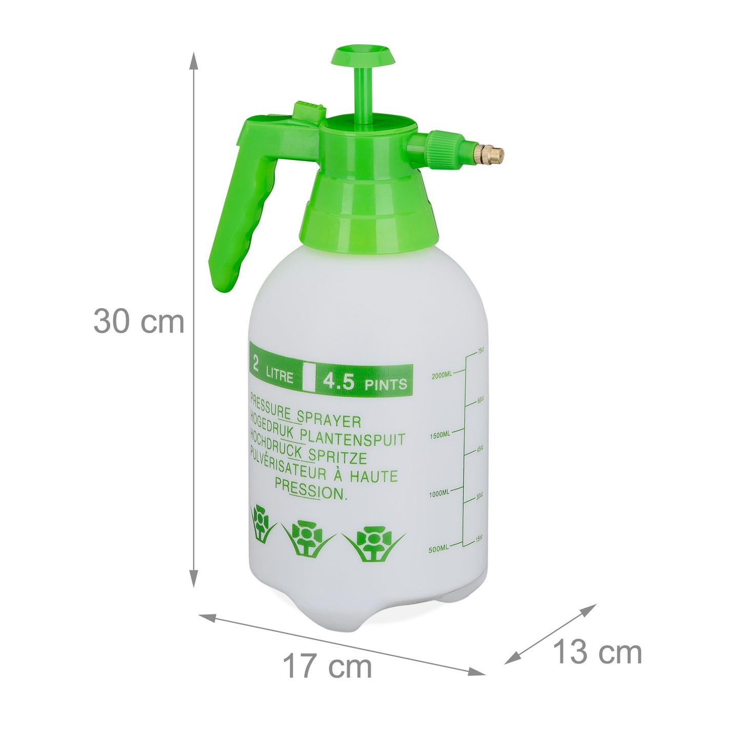 Pressure sprayer 2 liters green
