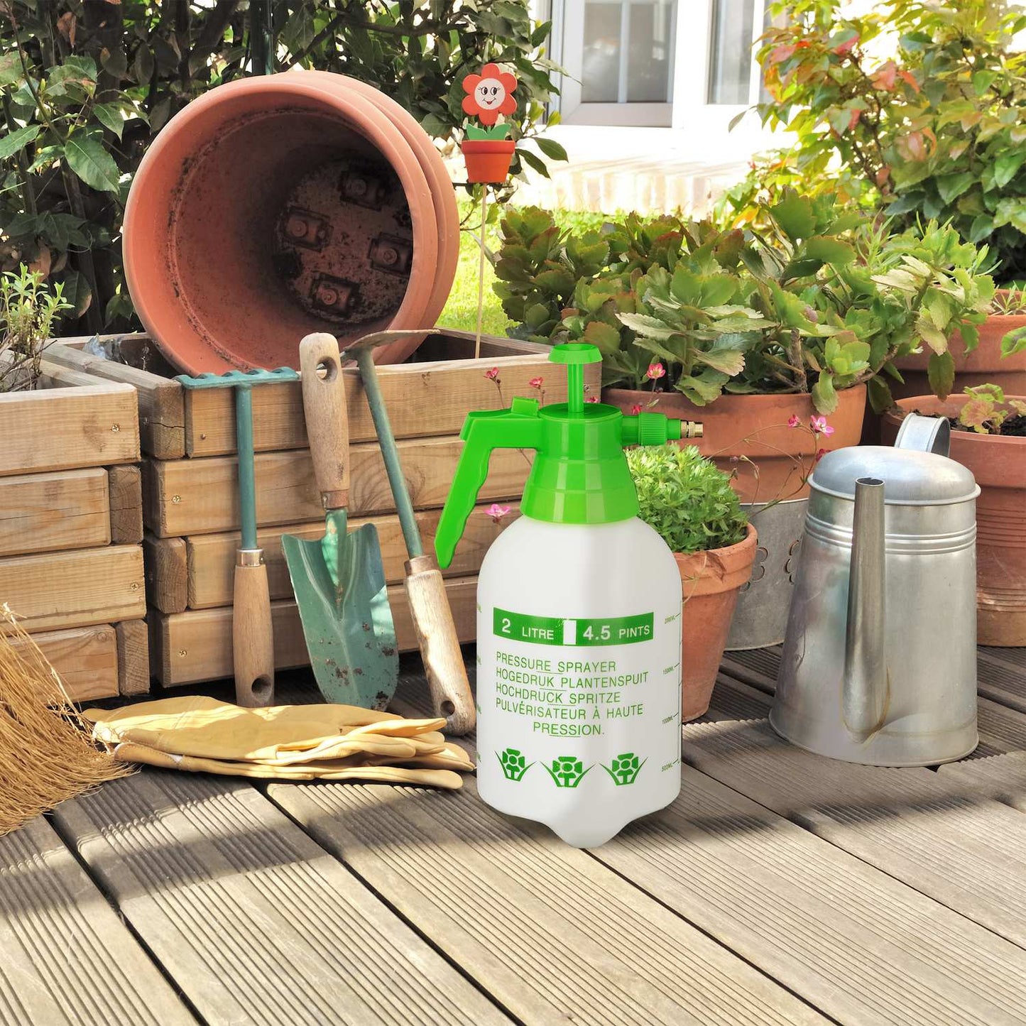 Pressure sprayer 2 liters green