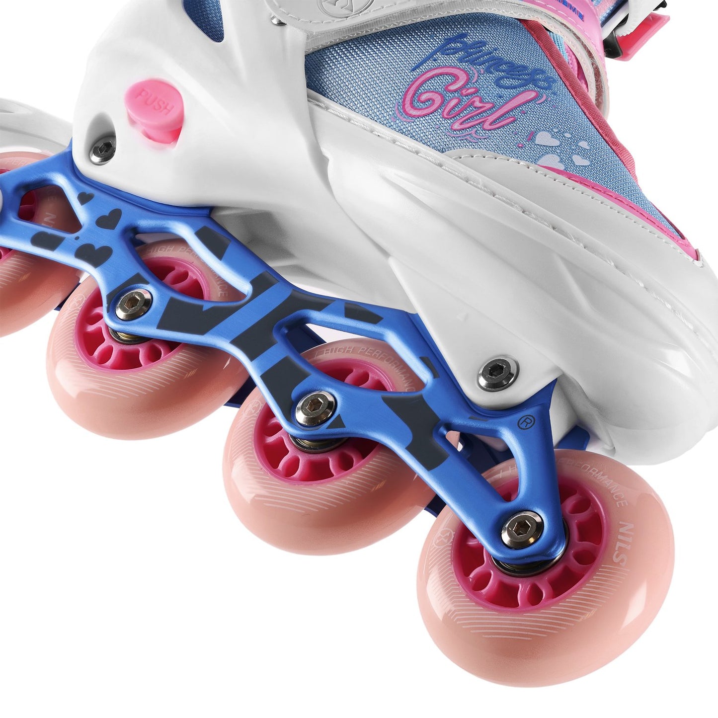 Princess White In-Line Skates, Size M (35-38)