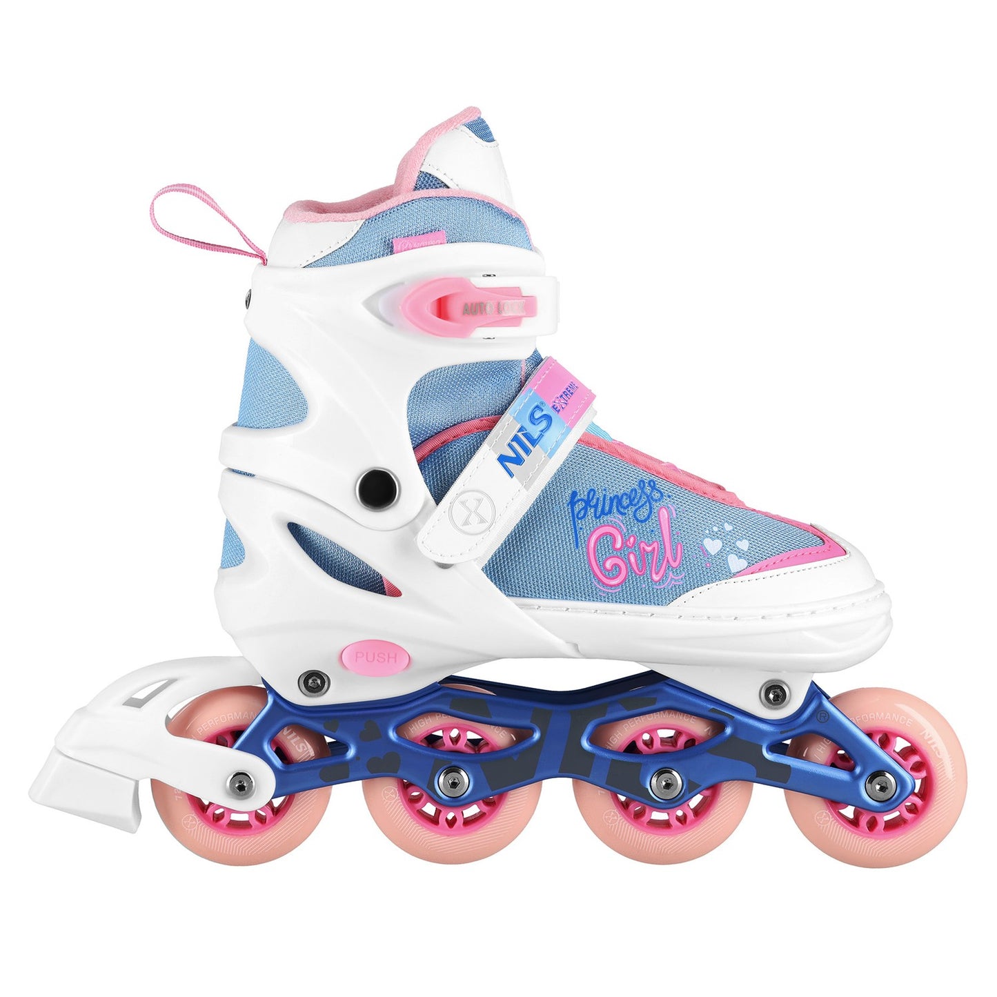 Princess White In-Line Skates, Size M (35-38)