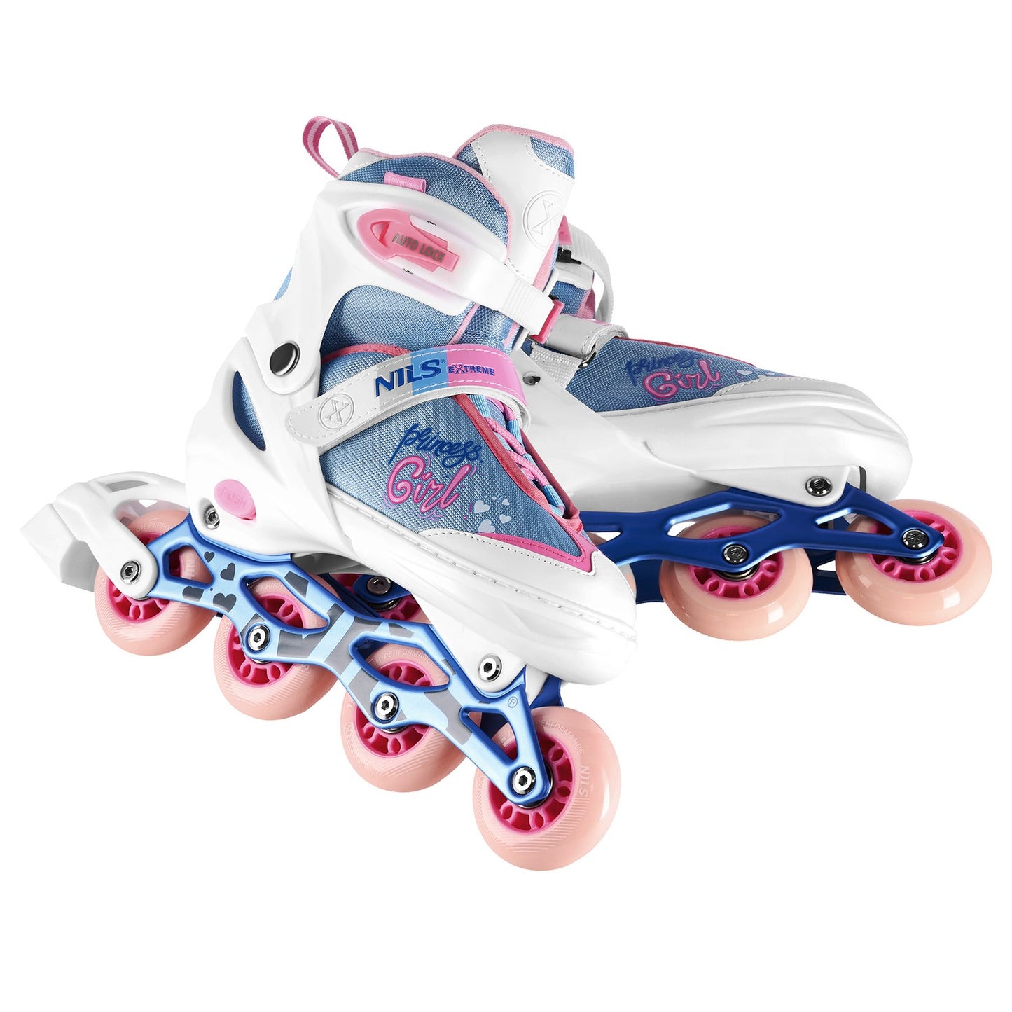 Princess White In-Line Skates, Size M (35-38)